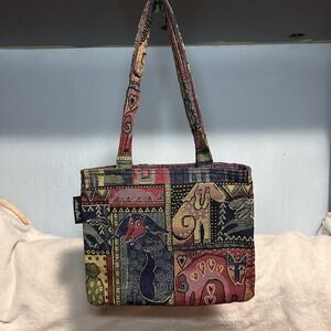 Laurel Burch Multicolor Animal Print Shoulder Bag Dog Cat Women's, seeinfo/photo
